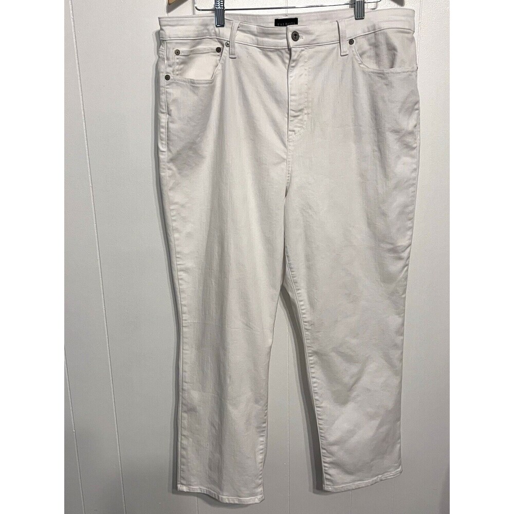 Talbots Women's Modern Ankle Jean Size 18 White Denim Pockets